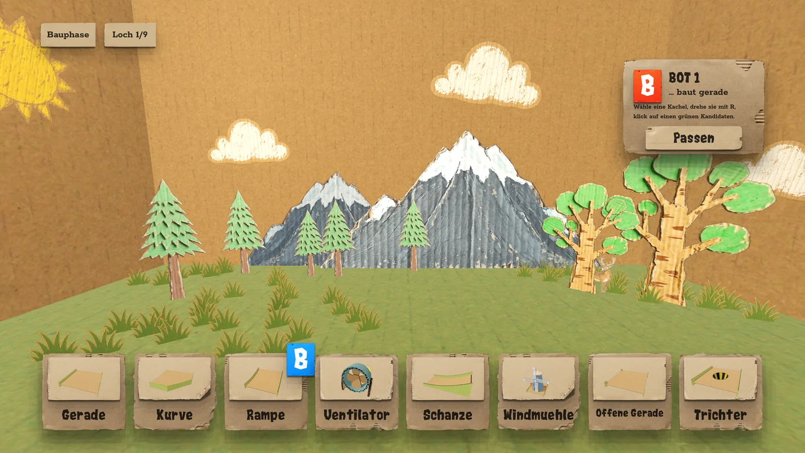 Spielszene mit neuem Interface